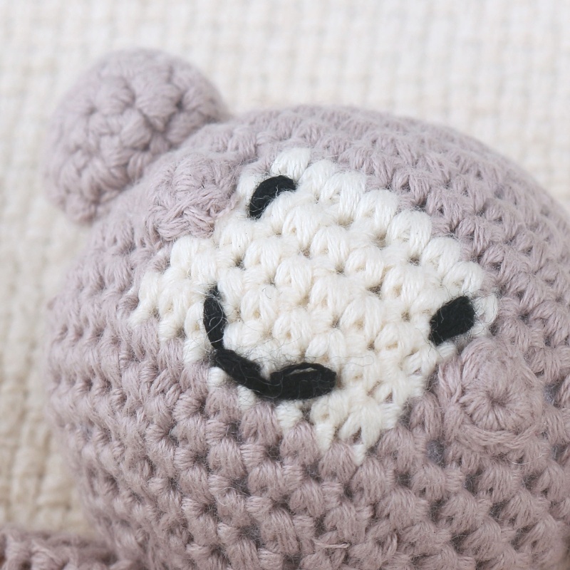 Đồ Chơi Lục Lạc Hình Động Vật Bằng Gỗ Đan Móc Giáo Dục Sớm Cho Bé 0-3 Tháng Tuổi