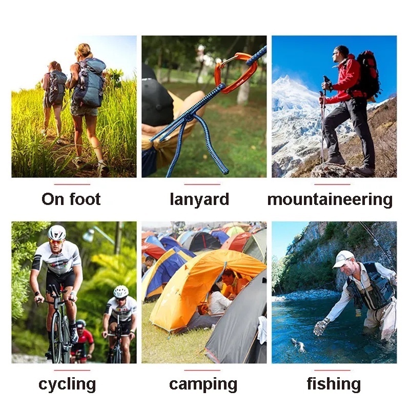 Bộ 6 Móc Khóa Dây Lò Xo Bằng Hợp Kim Nhôm Đa Năng Tiện Dụng Mang Theo Du Lịch Cắm Trại / Leo Núi