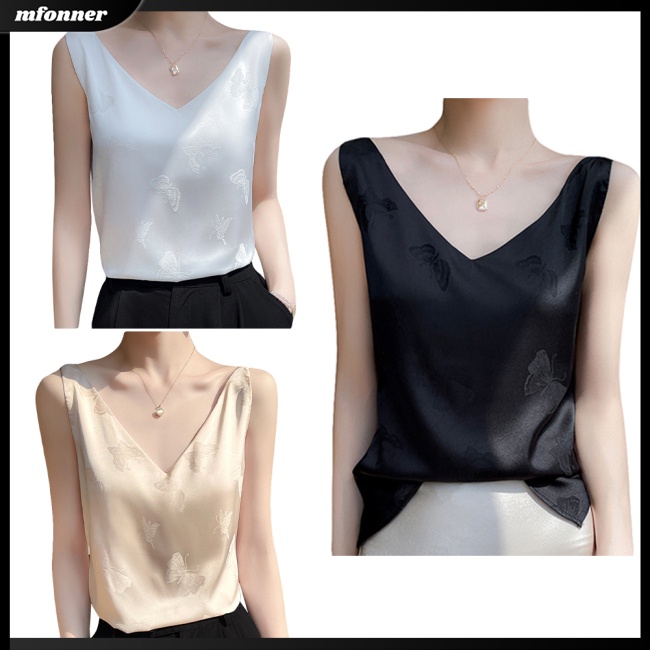 Áo Hai Dây Cổ Chữ V Màu Sắc Thời Trang Mùa Hè Cho Nữ