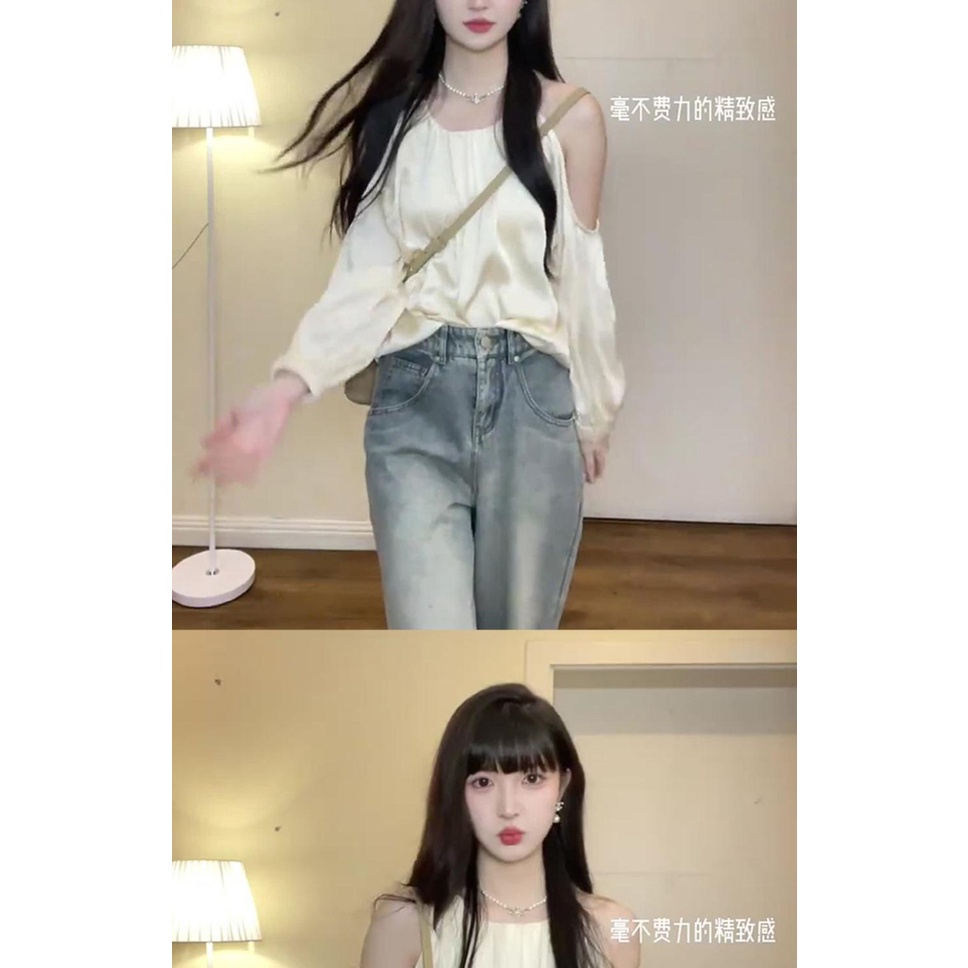 Áo Sơ Mi Vải Satin Kiểu Pháp 5BUI Thiết Kế Xinh Xắn Cho Nữ