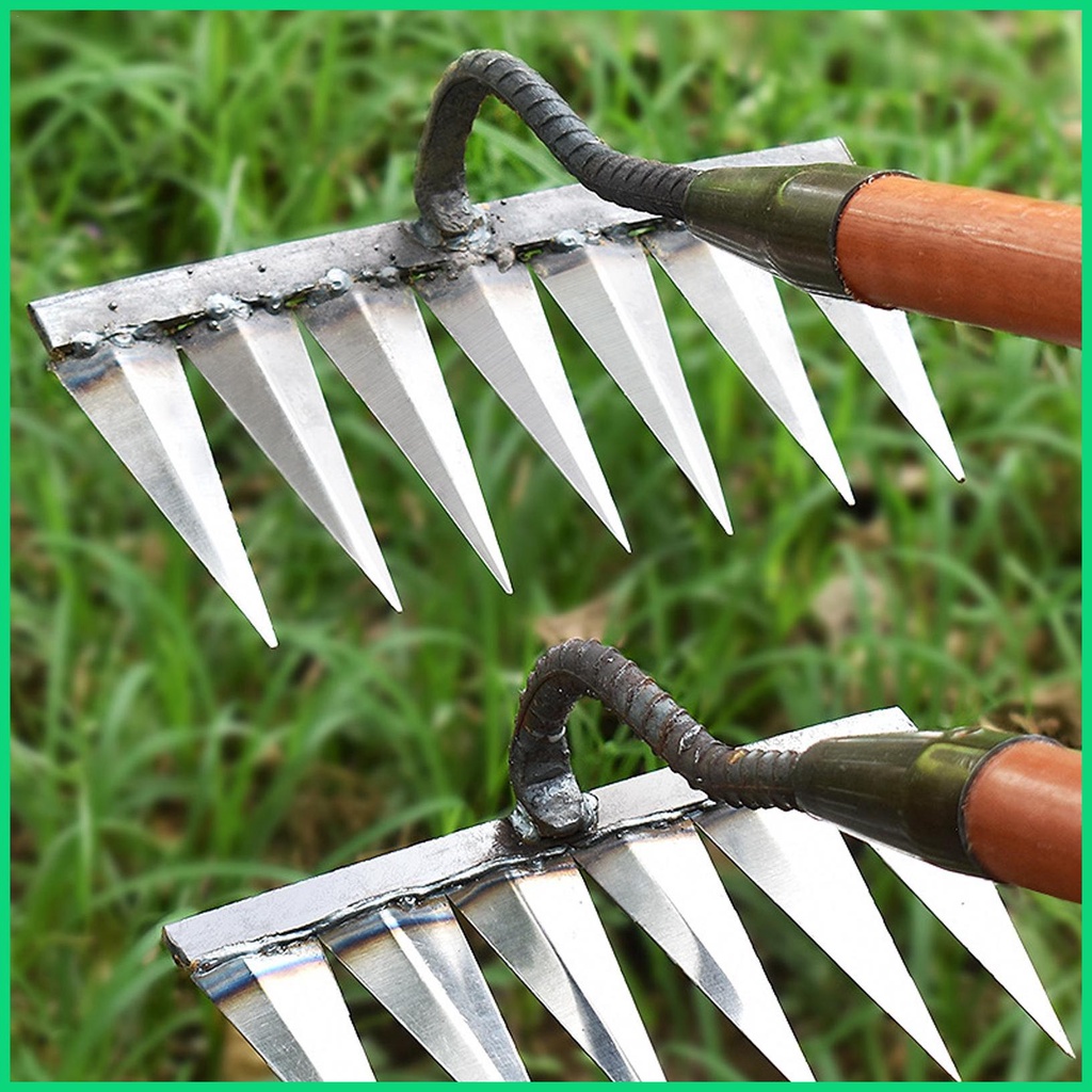Rake Dụng Cụ Làm Cỏ Sáu Rake Bằng Thép Carbon Cao Cho Nông Trại Sân Vườn