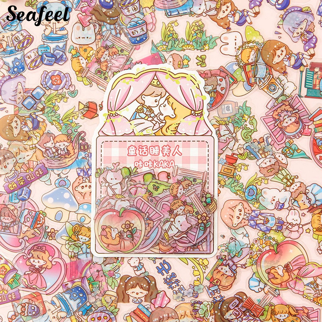 Bộ 50 Miếng Dán Trong Suốt Chống Thấm Nước Họa Tiết Graffiti Trang Trí Sổ Tay