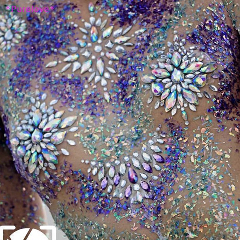 Hình Xăm Dán Ngực Đính Đá Lấp Lánh Trang Trí Nghệ Thuật Mới