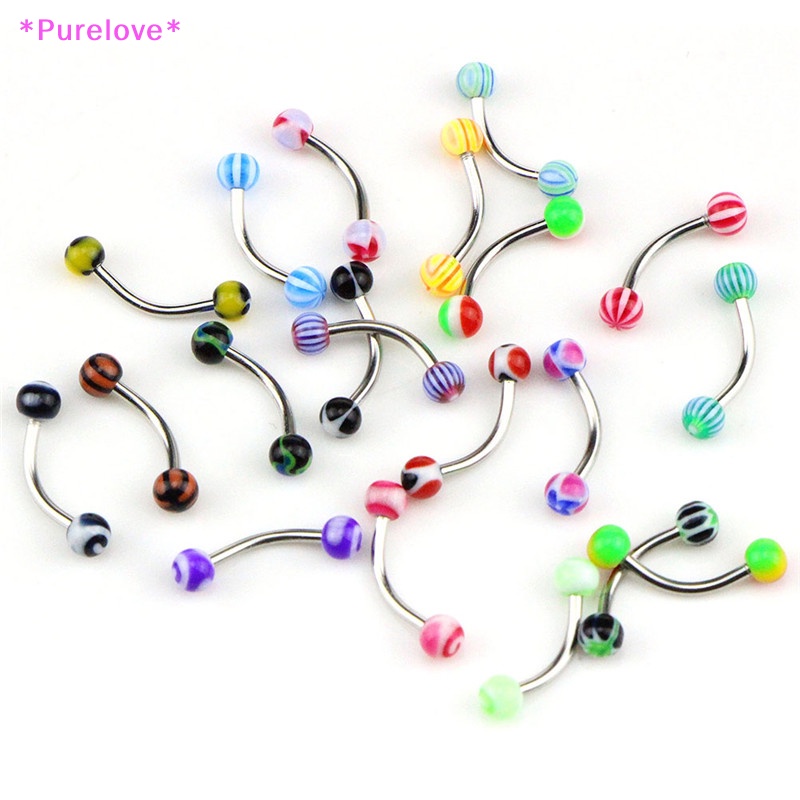 Set 20 Khuyên Xỏ Lông Mày Bằng Thép Không Gỉ Cá Tính Mới