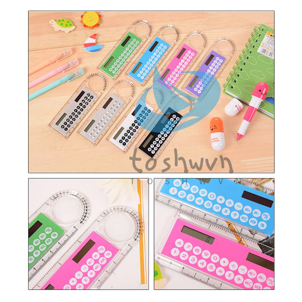 1 Thước Kẻ Mini 10cm Sử Dụng Năng Lượng Mặt Trời Siêu Mỏng Màu Sắc Ngẫu Nhiên