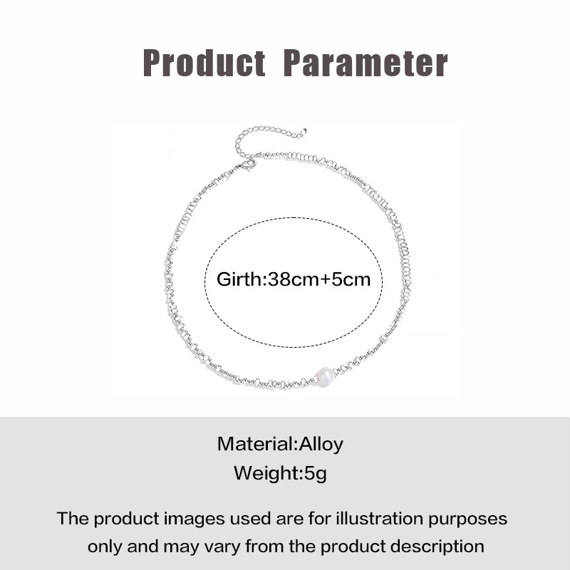 Vòng cổ Bạc Đính Ngọc Trai Thanh Lịch Cho Nữ