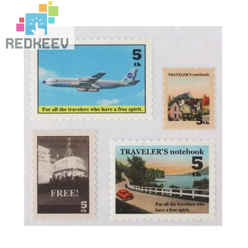 Bộ 4 Miếng Dán Trang Trí Tự Dính Kiểu Vintage Dễ Thương