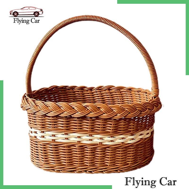 Giỏ Đan Tay Có Tay Cầm Dùng Đựng Trứng / Trái Cây Khi Đi Cắm Trại