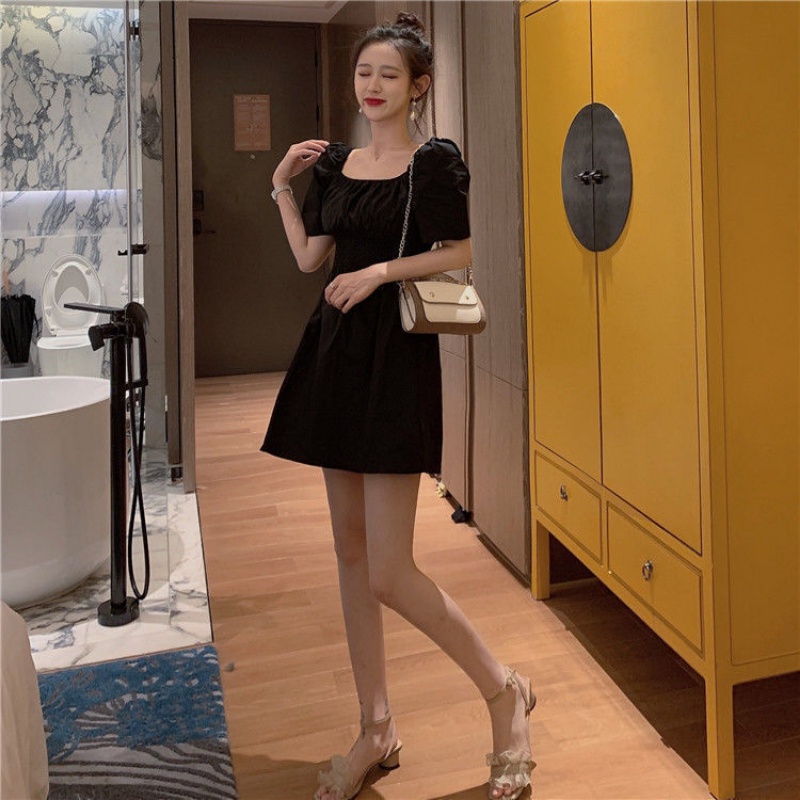 Đầm Cổ Vuông Hở Vai Dáng Ôm Thời Trang Mùa Hè Xinh Xắn Cho Nữ