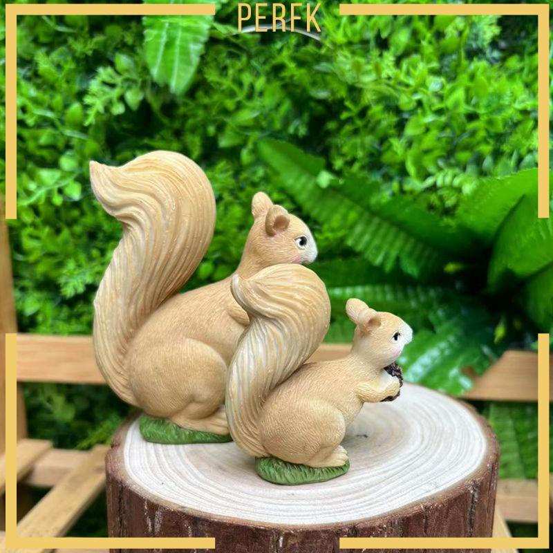 Set 2 Tượng Sóc Bằng Nhựa Resin Trang Trí Sân Vườn