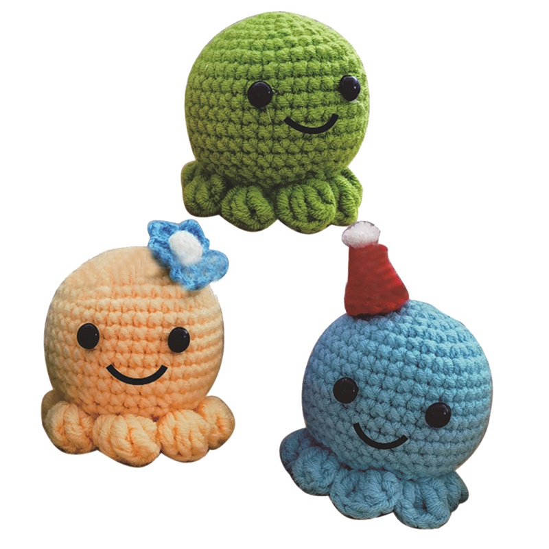 Bộ Dụng Cụ Đan Móc Len Hình Bạch Tuộc Cho Người Mới Bắt Đầu