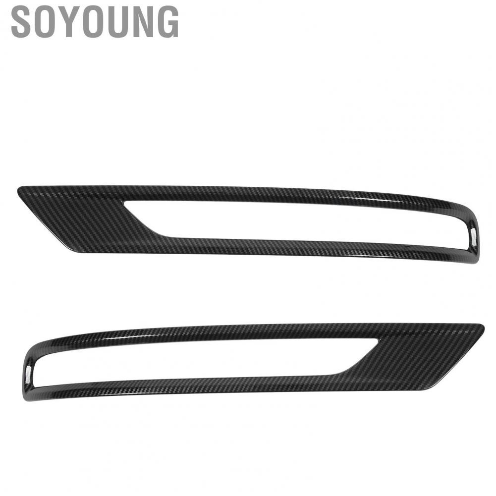 Soyoung Tail Rear Fog Light Cover Frame Clear Texture Carbon Fiber Style for Outlander