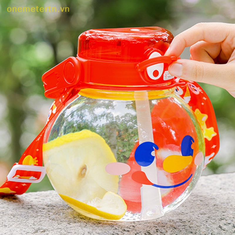 Onemetertn Bình Nước 1400ml Hình Người Tuyết Đáng Yêu Kèm Ống Hút Tiện Dụng