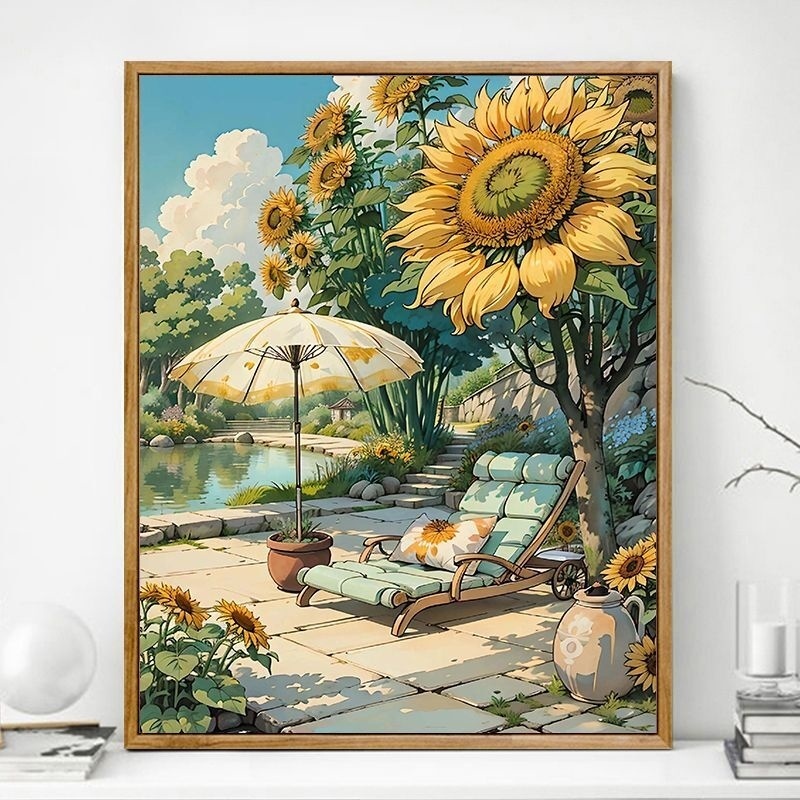 Tranh Sơn Dầu Kỹ Thuật Số Tự Làm Hình Hoa Hướng Dương 40 * 50cm BP2