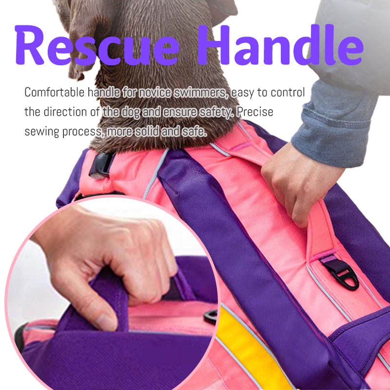 HamshMoc Áo Phao Cứu Sinh Có Tay Cầm An Toàn Cho Chó Cứu Hộ