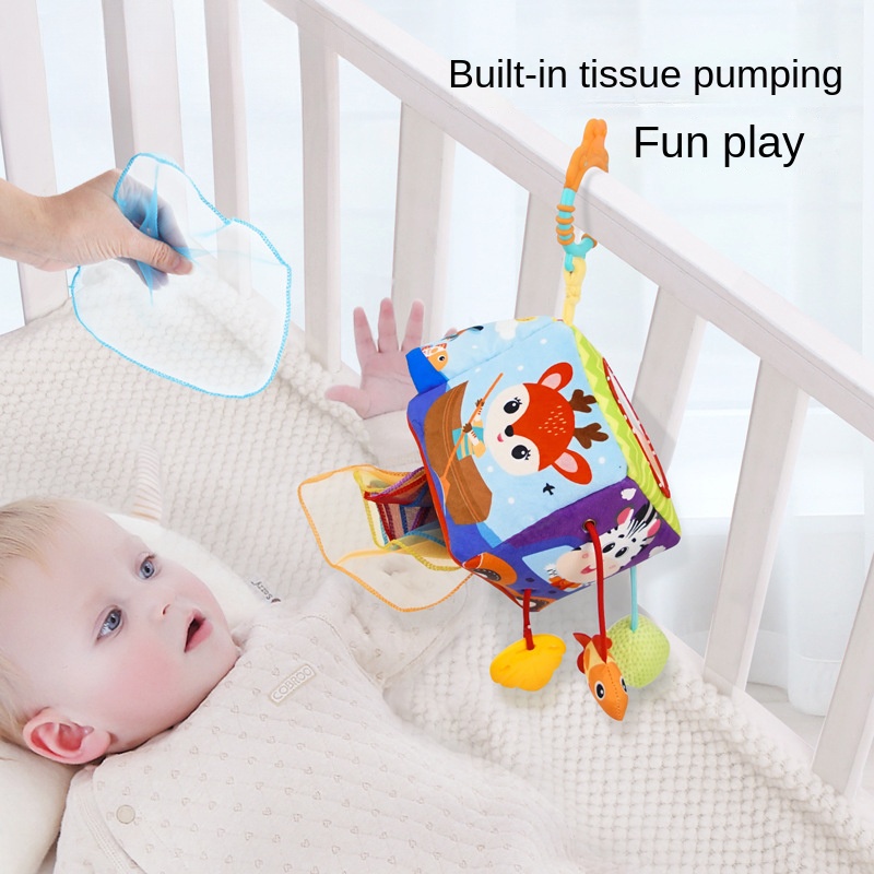 Đồ chơi trẻ sơ sinh mainan dây rút chouchoule xe treo 0-1 tuổi bé xếp hình rattle mặt dây chuyền bé xe đẩy-treo cũi đồ chơi treo