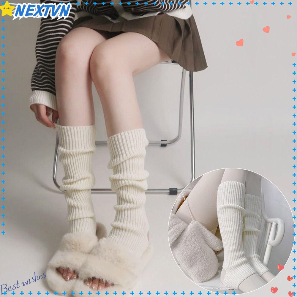 1 Đôi Tất Ống Chân Đan Len Giữ Ấm Chân