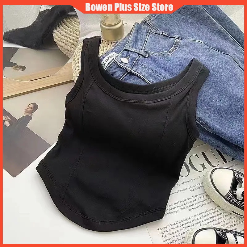 Áo Hai Dây Bằng Cotton Nguyên Chất Có Đệm Ngực Ôm Dáng Hàng Mới Dành Cho Bạn Nữ 40-60kg