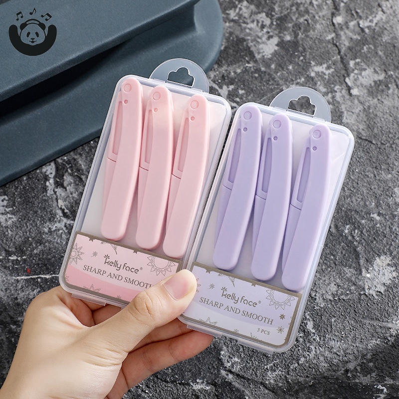 Set 3 Dao Cạo Lông Mày An Toàn Cho Da Mặt Và Cơ Thể