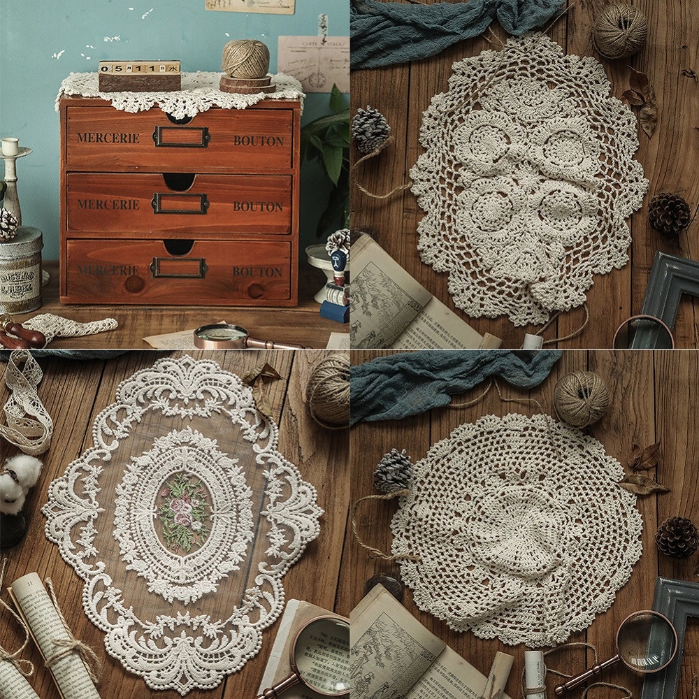 Khăn Trải Bàn Đan Móc Phong Cách Vintage Tinh Tế
