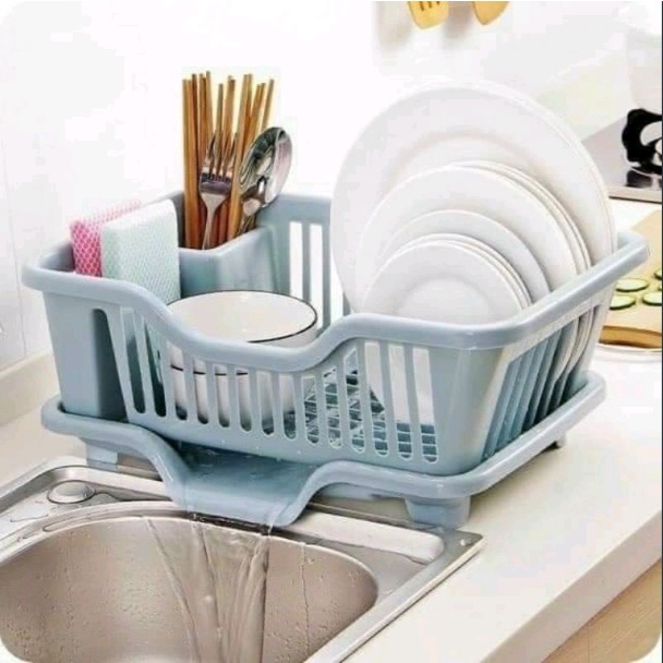 Rổ Úp Bát - Khay Kệ Đựng Chén Bát Dĩa Đũa Muỗng Có Khay Hứng Nước Tiện Lợi  3535 NHỰA VIỆT NHẬT MALL