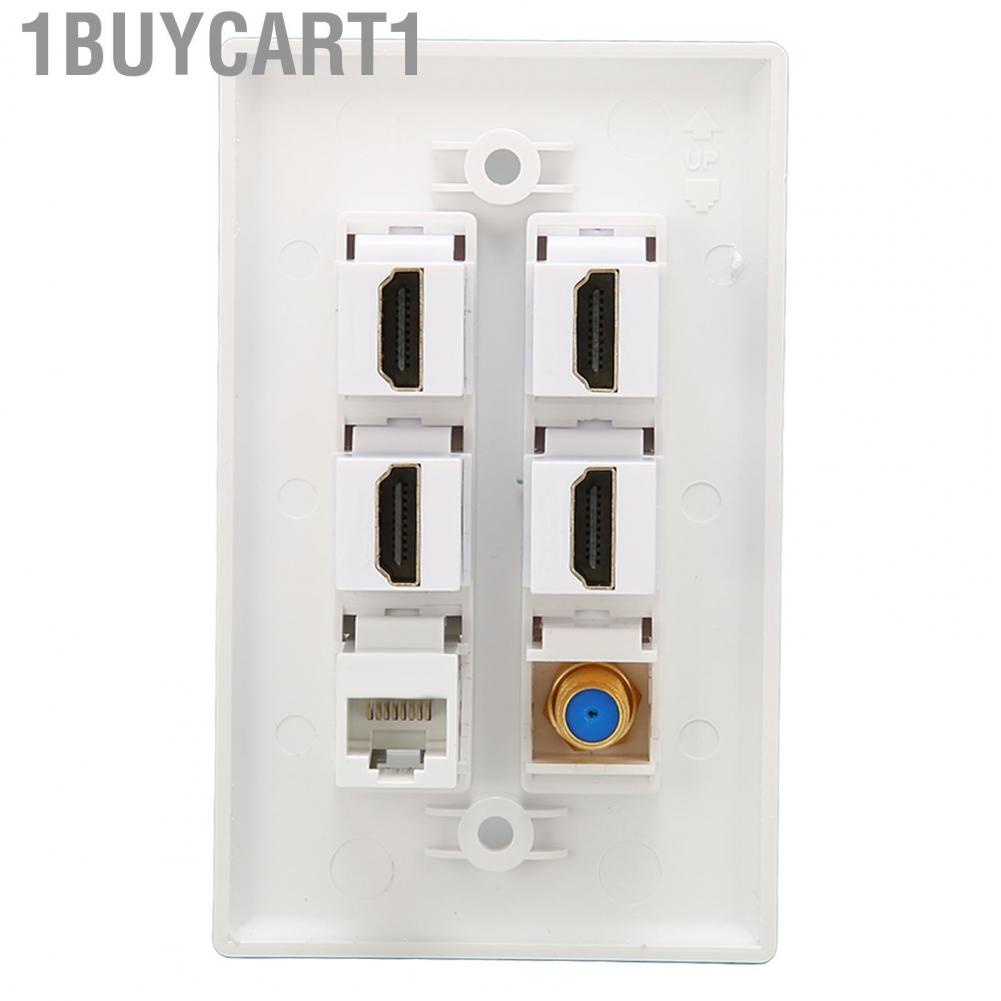 1buycart1 Wall  6 Ports HD Multimedia Interface CAT6 TV F Head Ethernet for Home Office Port Outlet