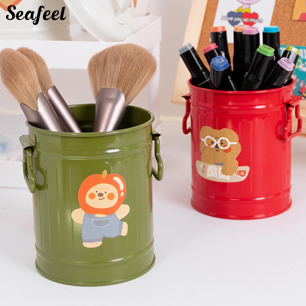 Giá Đỡ Cọ Trang Điểm Bằng Sắt Sức Chứa Lớn Dễ Thương Cho Học Sinh