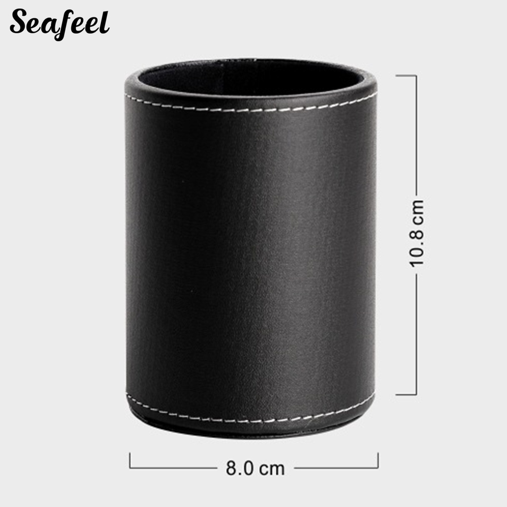 Hộp Đựng Bút Hình Tròn Bằng Da Chống Mòn Kích Thước Lớn Tiết Kiệm Không Gian