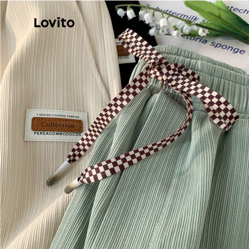 Lovito Quần short ống rộng cỡ vừa đơn giản dành cho nữ LNE15100 (Quả mơ)