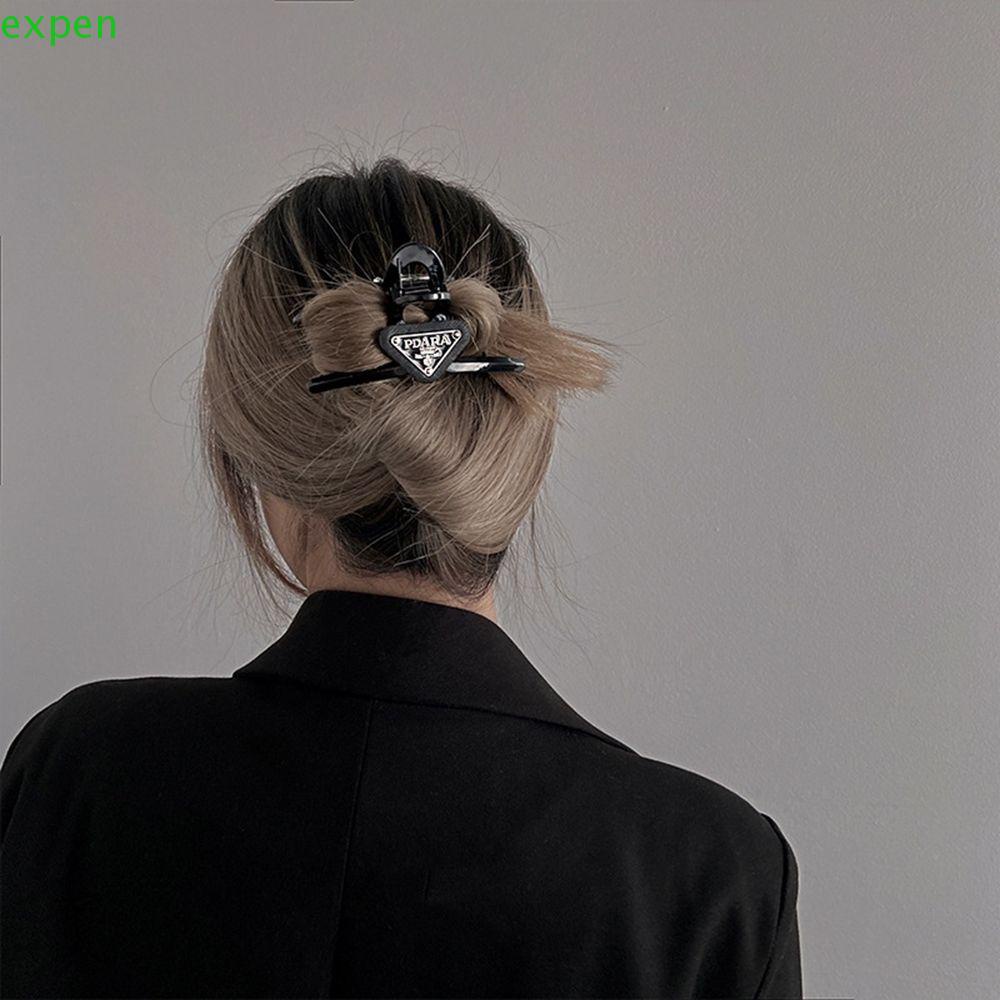 Kẹp Tóc Màu Đen Hình Tam Giác / Vuông Ngọt Ngào Thời Trang Mùa Hè Cho Nữ