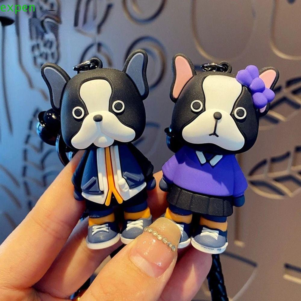 Móc Khóa Hình Chó Bull Hoạt Hình Dễ Thương Phong Cách Hàn Quốc