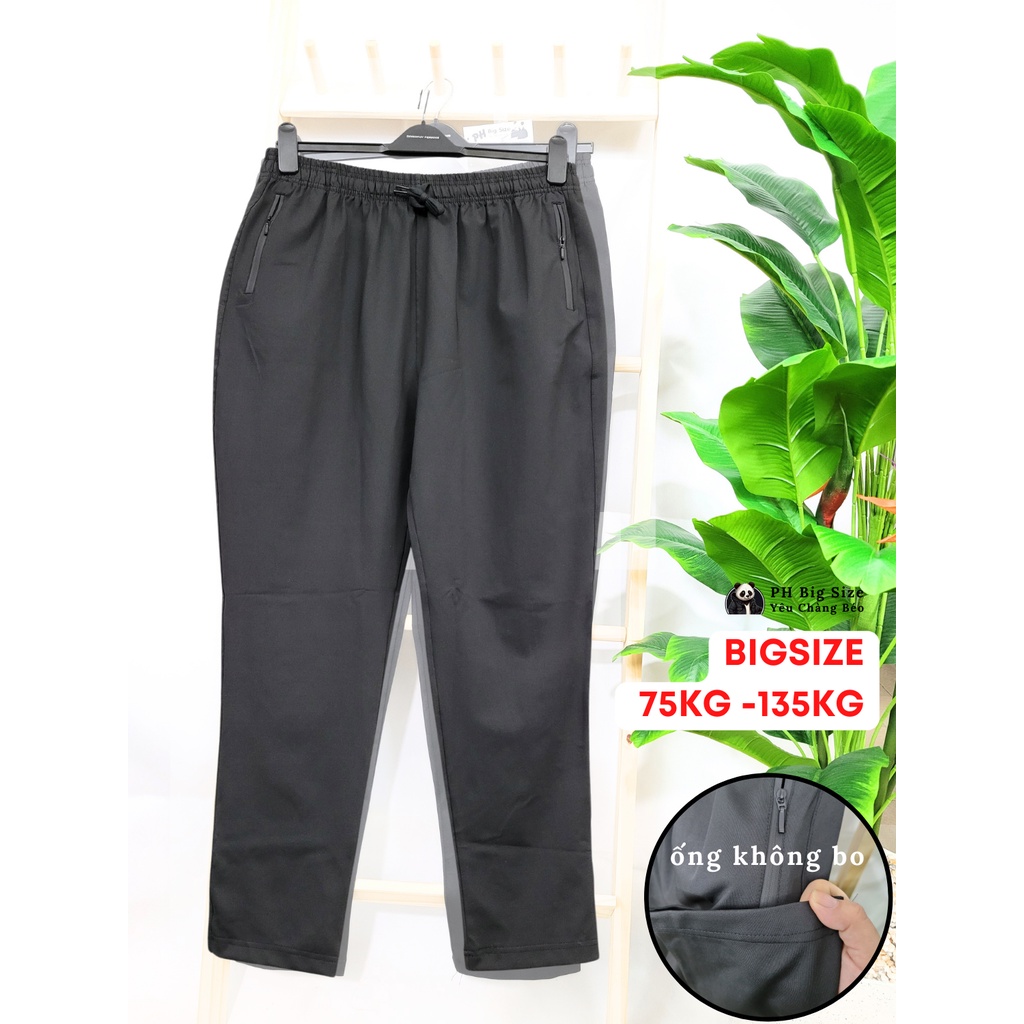Big size 75kg - 135kg | Quần Dài Thun size lớn size to ngoai cỡ co giãn màu đen cho người béo | 0146