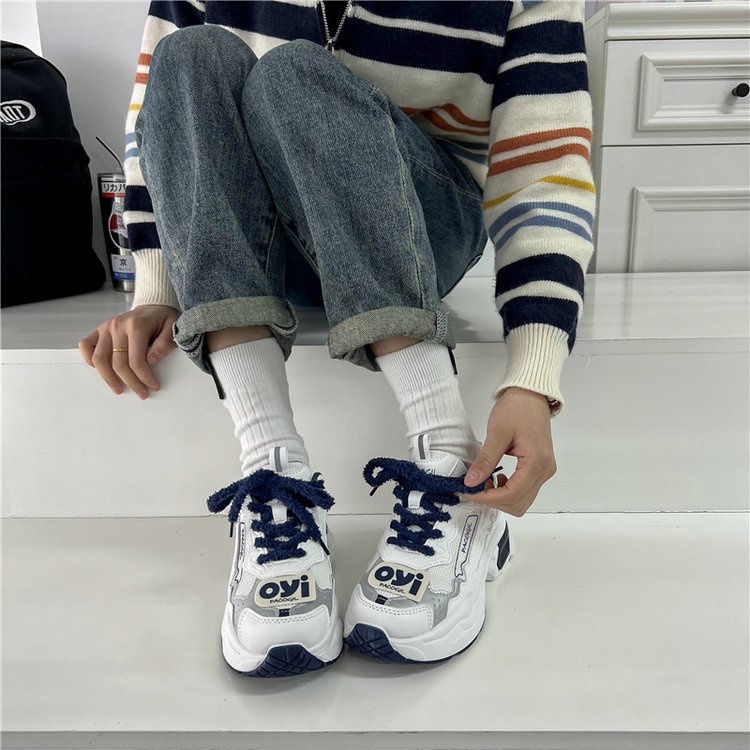 Giày Thể Thao Trắng Mũi Tròn Thoáng Khí Thời Trang Mùa Hè