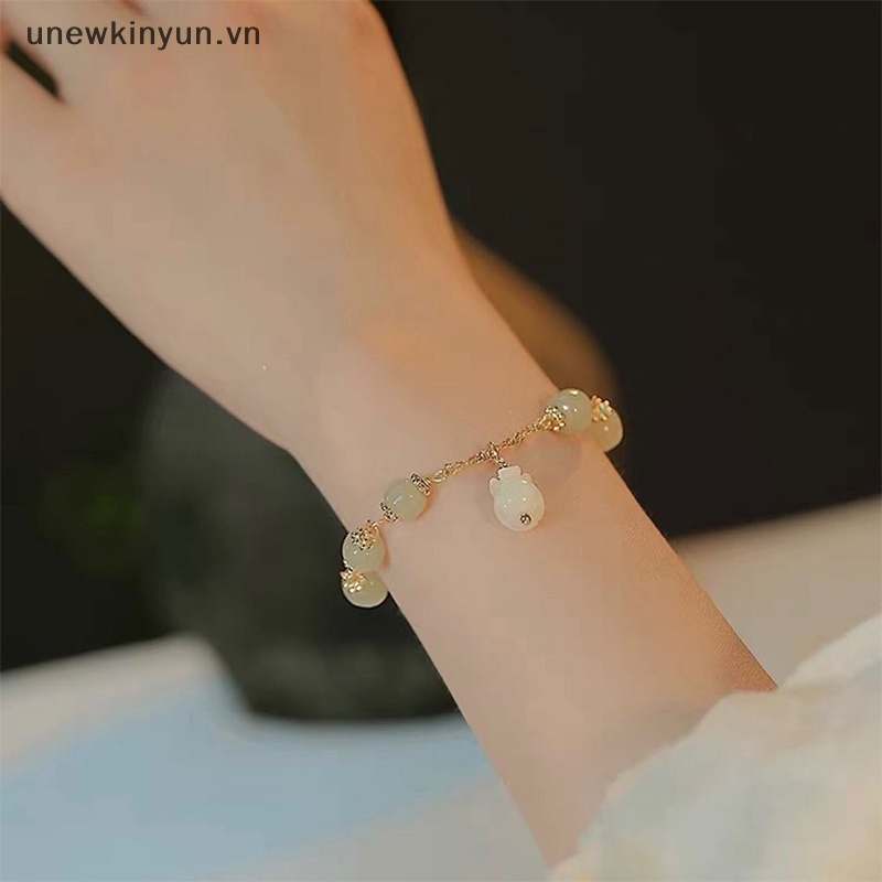 Vòng Đeo Tay Chuỗi Hạt Phối Hoa Trắng Phong Cách Vintage Thời Trang Cho Nữ