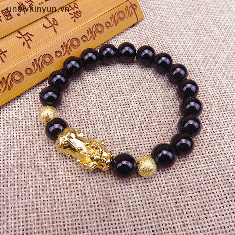 Vòng Tay Chuỗi Hạt Đá Obsidian Thời Trang Cho Nam Và Nữ