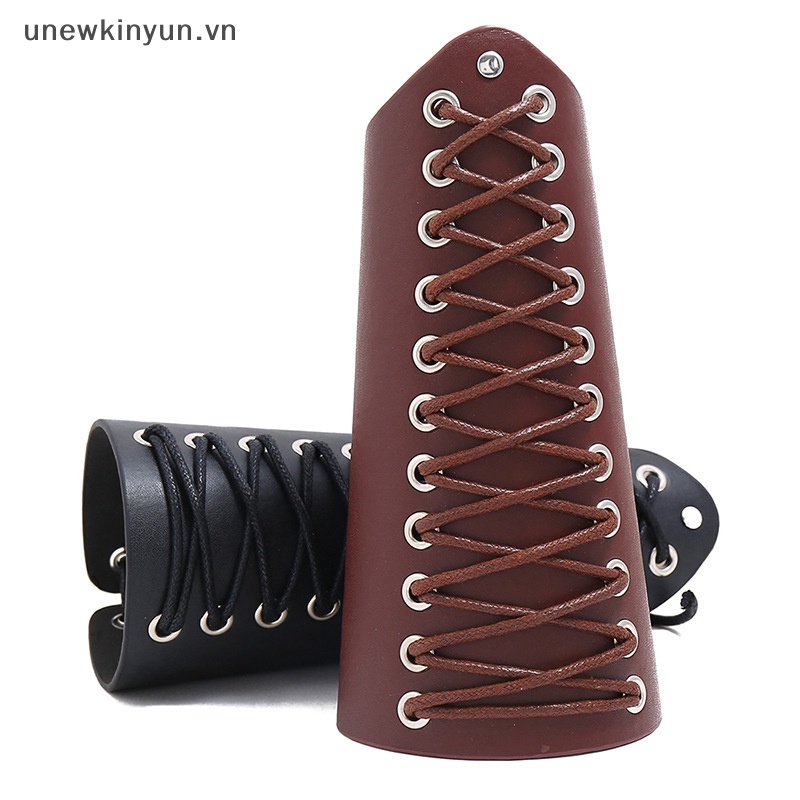 Uu Vòng Tay Giả Da Bản Rộng Buộc Dây Hóa Trang Phong Cách Steampunk Cho Nam Nữ