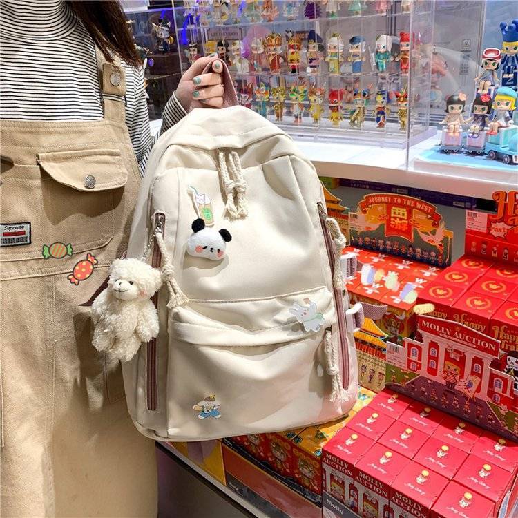 Ba Lô Đi Học Sức Chứa Lớn Phong Cách Hàn Quốc Đơn Giản Dễ Thương Cho Nữ