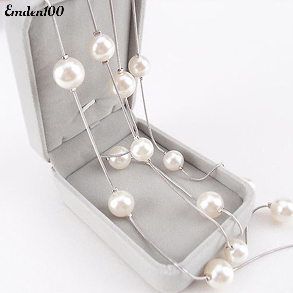 Vòng cổ Hai Lớp Đính Ngọc Trai Thời Trang Dành Cho Nữ