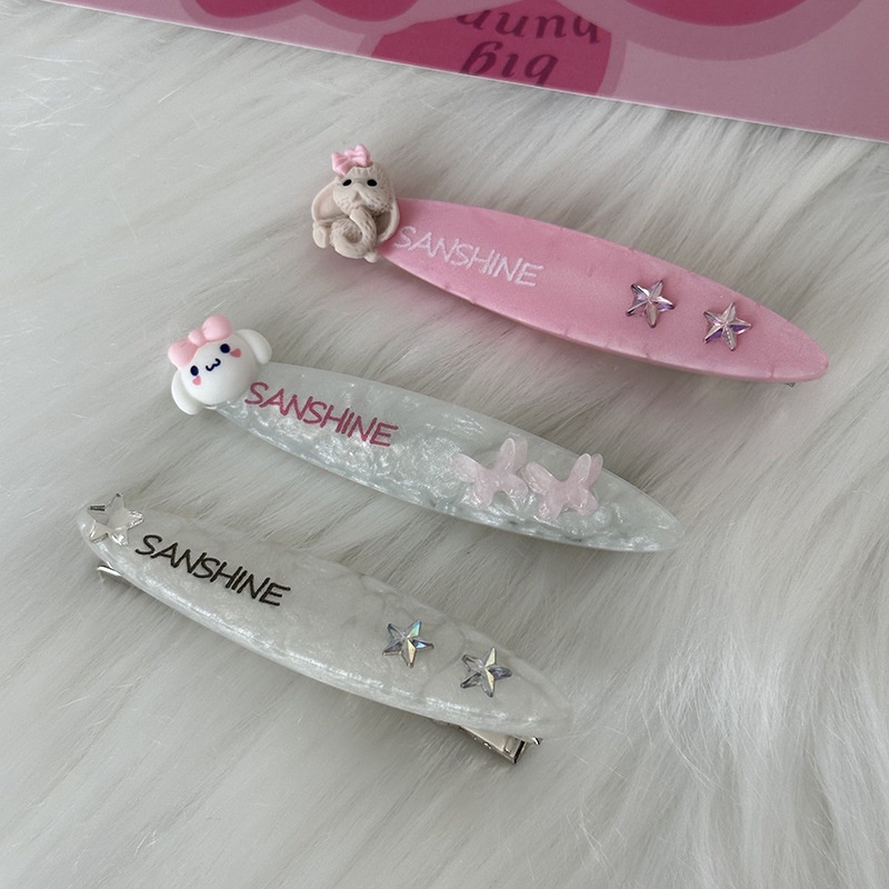 Kẹp Tóc Mỏ Vịt Hình Oval / Thỏ Phong Cách Mới Ngọt Ngào Cho Nữ