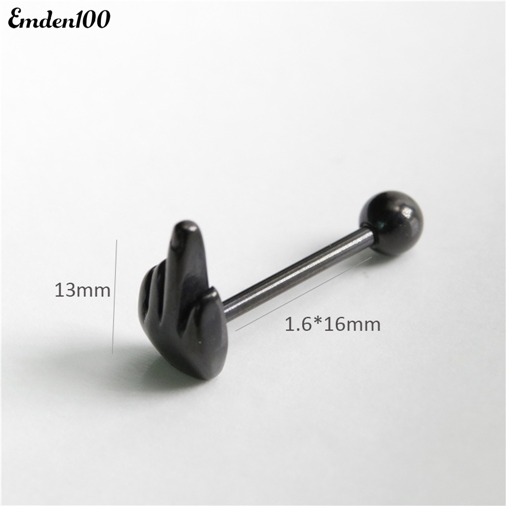 1 Khuyên Xỏ Lưỡi Bằng Thép Không Gỉ Cá Tính