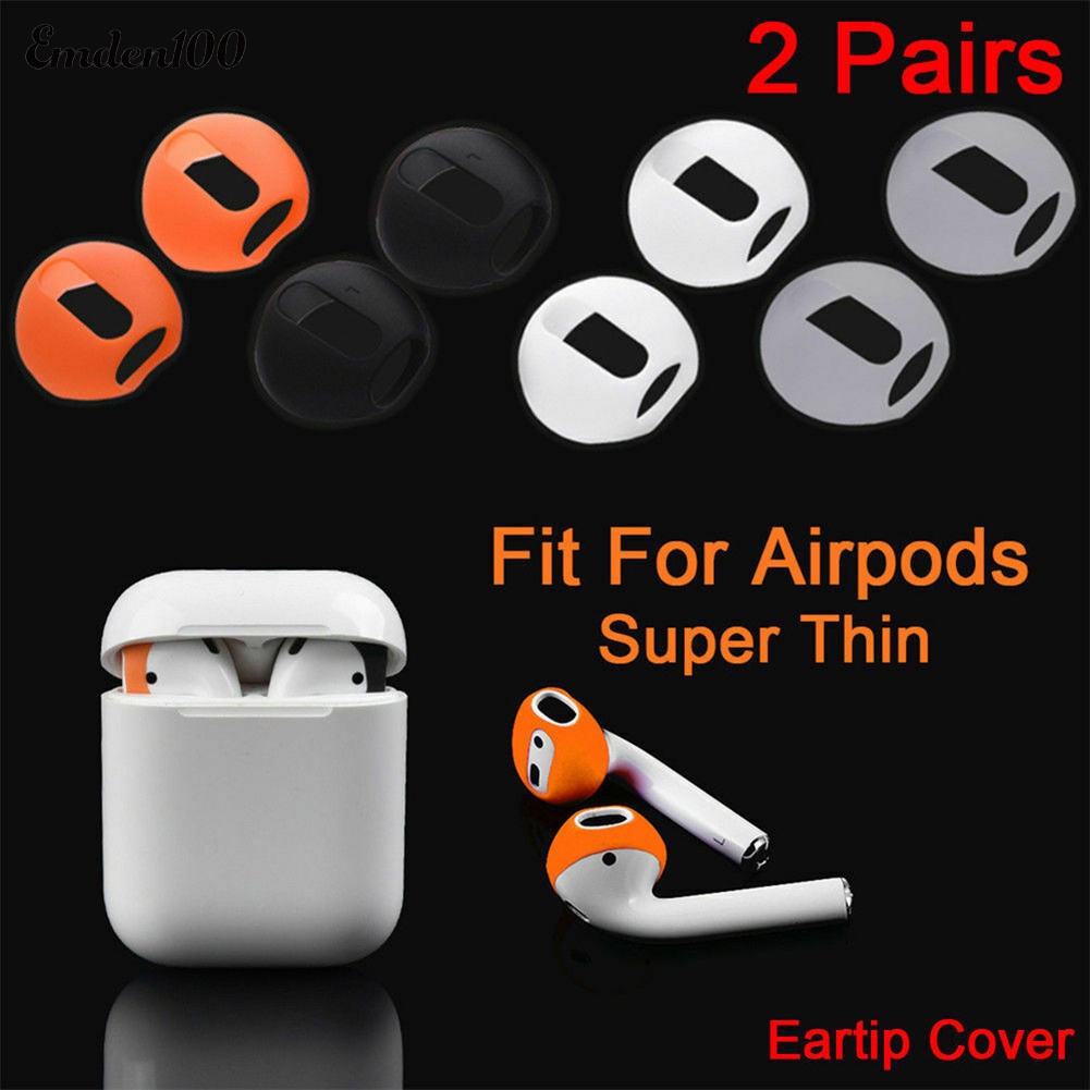 Set 2 Cặp Vỏ Bảo Vệ Hộp Sạc Tai Nghe Air-pods 1 2 Bằng Silicon Chống Trượt