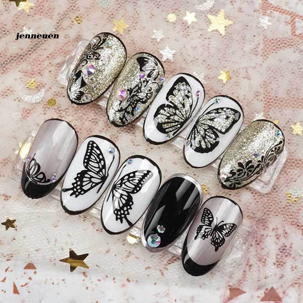 Miếng Dán Trang Trí Móng Tay Tự Dính Họa Tiết Bướm Rỗng Cho Nữ