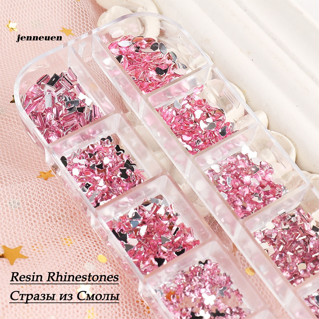 Hộp 12 Ngăn Đựng Hạt Sequin Lấp Lánh Trang Trí Móng Nghệ Thuật