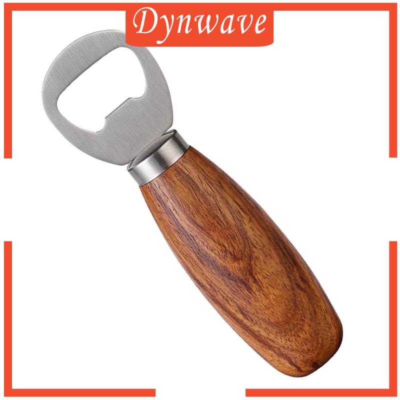 Dụng Cụ Mở Nắp Chai Bia Bằng Thép Không Gỉ Tay Cầm Bằng Gỗ Tiện