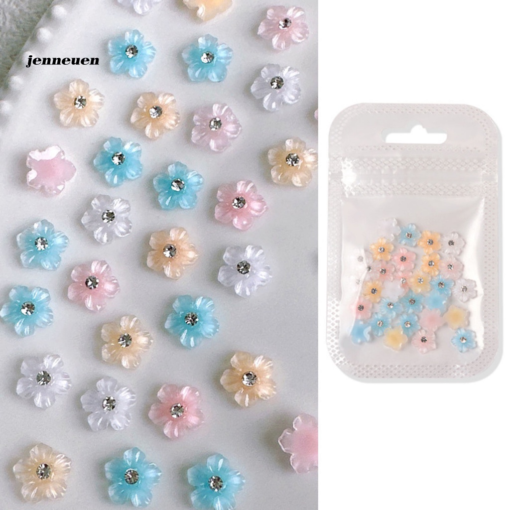 Set 30 Phụ Kiện Trang Trí Móng Tay / Điện Thoại Họa Tiết Hoa 3D Xinh Xắn