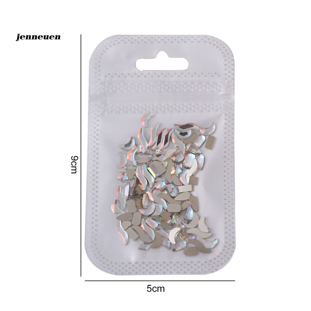 Túi 100 Hạt Cườm Đá Nhiều Hình Dạng Trang Trí Móng Tay Lưng