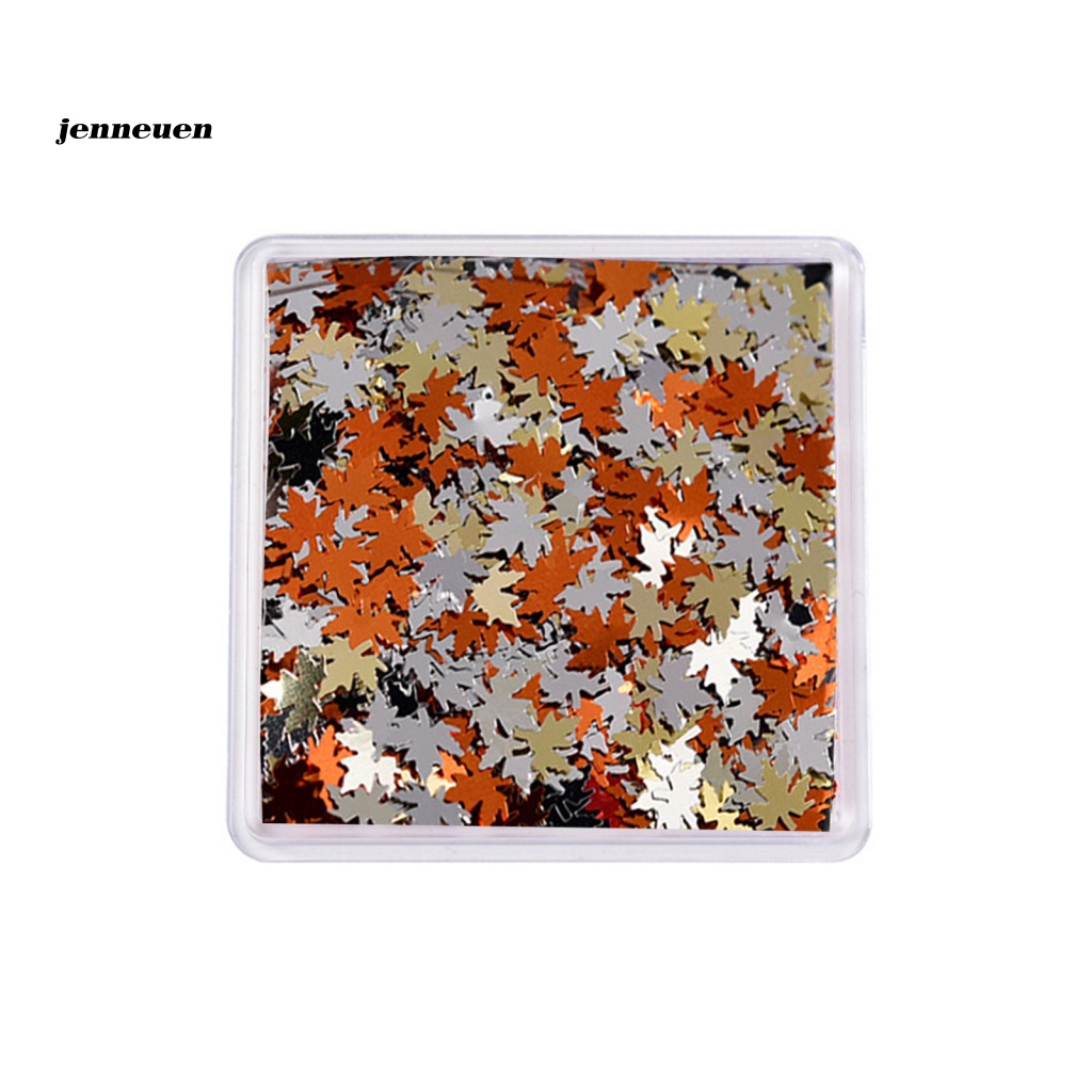 1 Hộp Nhãn Dán Trang Trí Móng Tay An Toàn Hình Lá Phong Lấp Lánh Siêu Mỏng