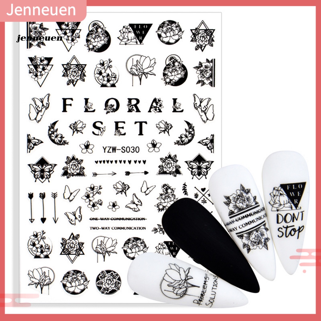 Miếng Dán Trang Trí Móng Tay Họa Tiết Hình Học Độc Đáo