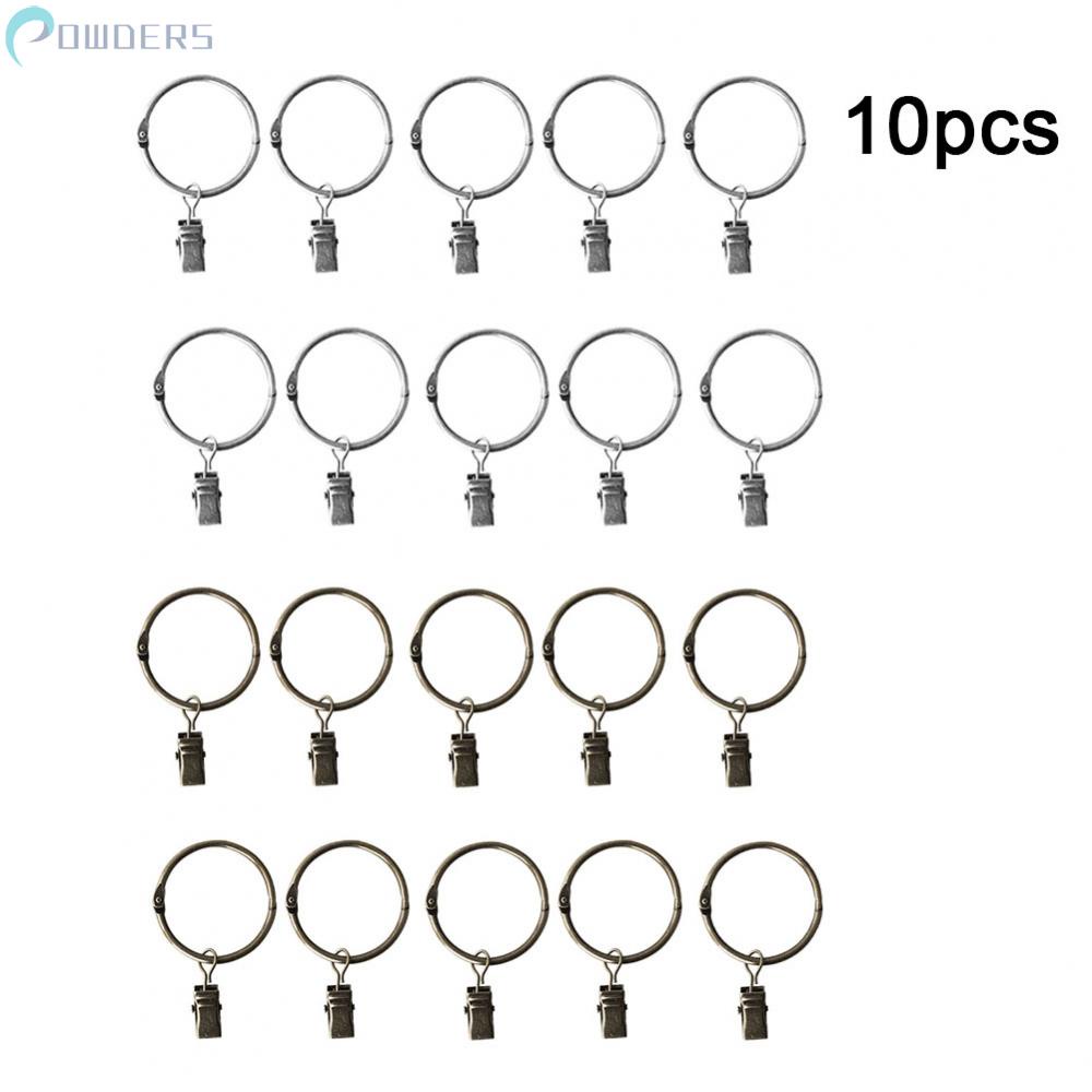 Set 10 Móc Rèm Cửa Bằng Bạc 38mm