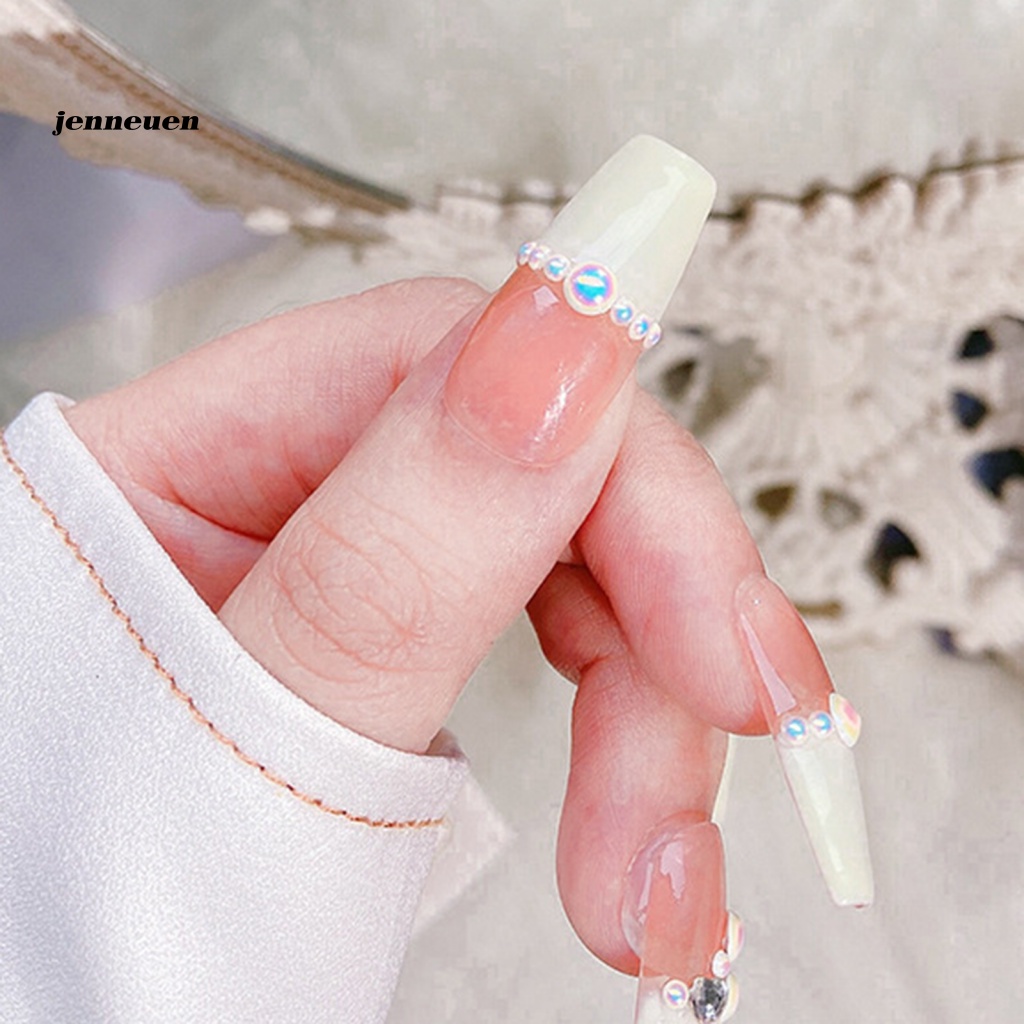 Set 200 Móng Tay Giả Trọng Lượng Nhẹ Đính Ngọc Trai Trang Trí Nghệ Thuật